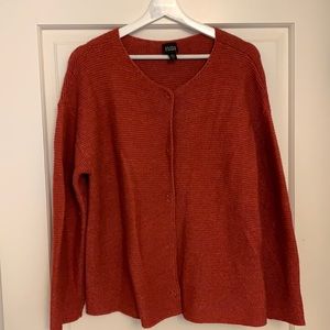 Eileen Fischer Rust Red Cardigan